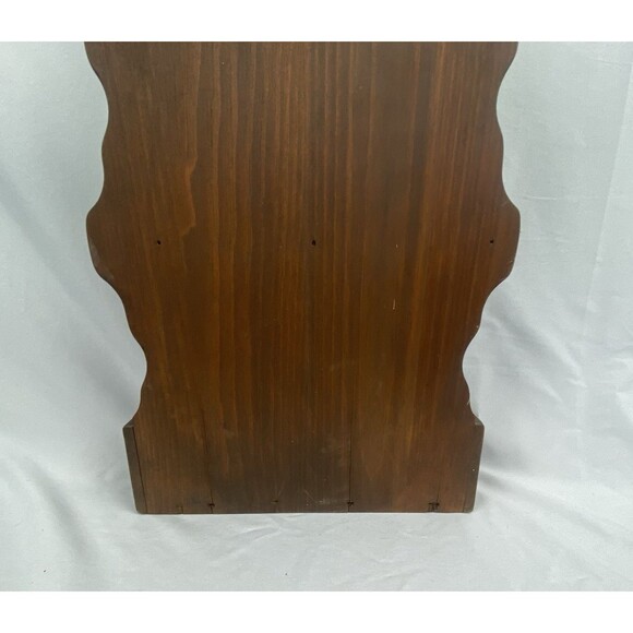 Vtg Sunburst Wood Wall Hanging Collecter's Spoon Rack 12 Spoons w/Storage Tray - Picture 5 of 10